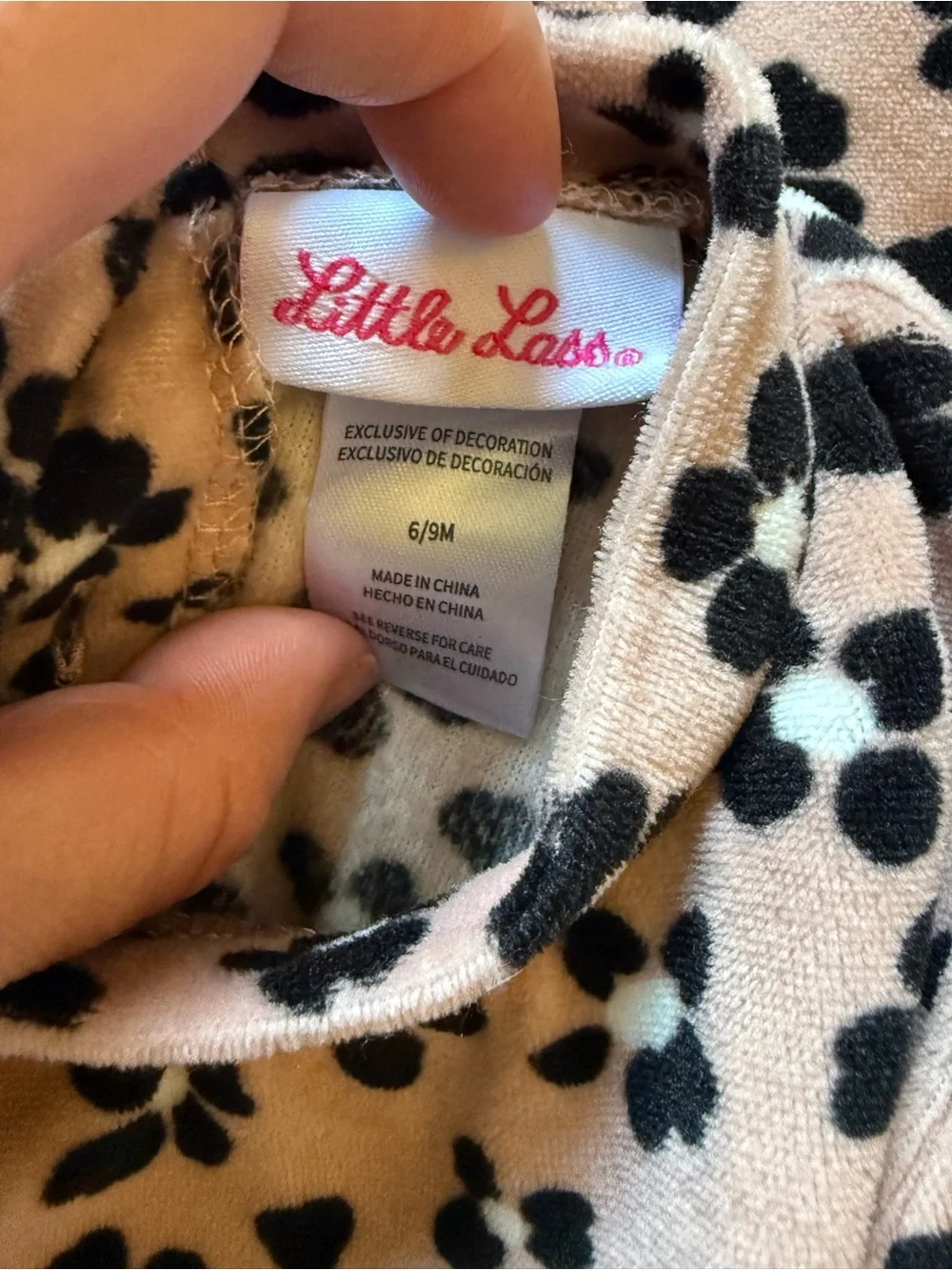 Little Lass Pink Floral fleece set - Picture 3 of 4